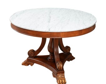 NVIN0548 Vintage Marble Top Center Table
