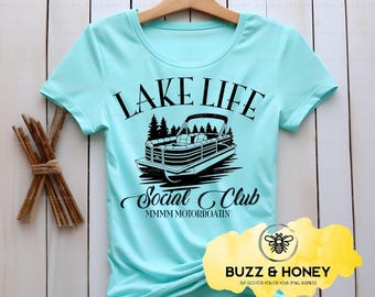 Lake Life Social Club SVG: Pontoon Boat Summer Design (Digital Download)