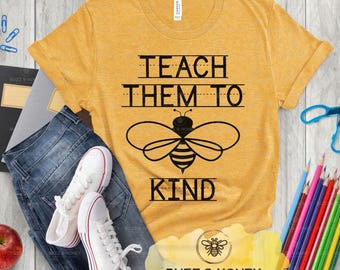 Bee Kind SVG: Teacher Shirt & Tote Design (Digital File)