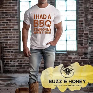 BBQ Stain on My White T-Shirt SVG PNG Jpeg | Country Music Quote Digital Design