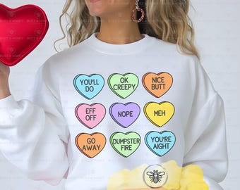Snarky Conversation Hearts SVG | Funny Valentine | Anti Valentine Shirt | Candy Heart | Digital Download