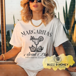 Margaritas Social Club SVG PNG JPEG | Tequila grappig drinkshirtontwerp | Citaat meisjesavondcocktail | Digitale download Cricut-sublimatie