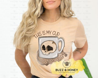 Diseño de café con calavera de la taza de la ambición (descarga digital)