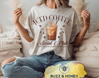 Iced Coffee Social Club SVG: Funny Coffee Quote Cut File (Digital Download)