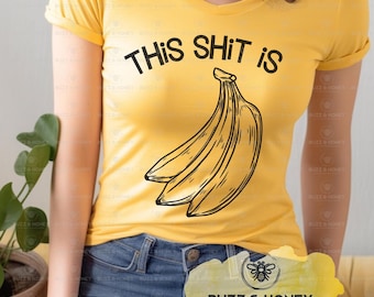 Gráfico de plátano divertido: Diseño PNG de humor retro (descarga digital)