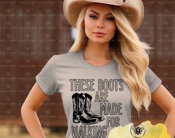Cowgirl Boots SVG: Retro Western Design - T-Shirt & Crafts (Digital File)