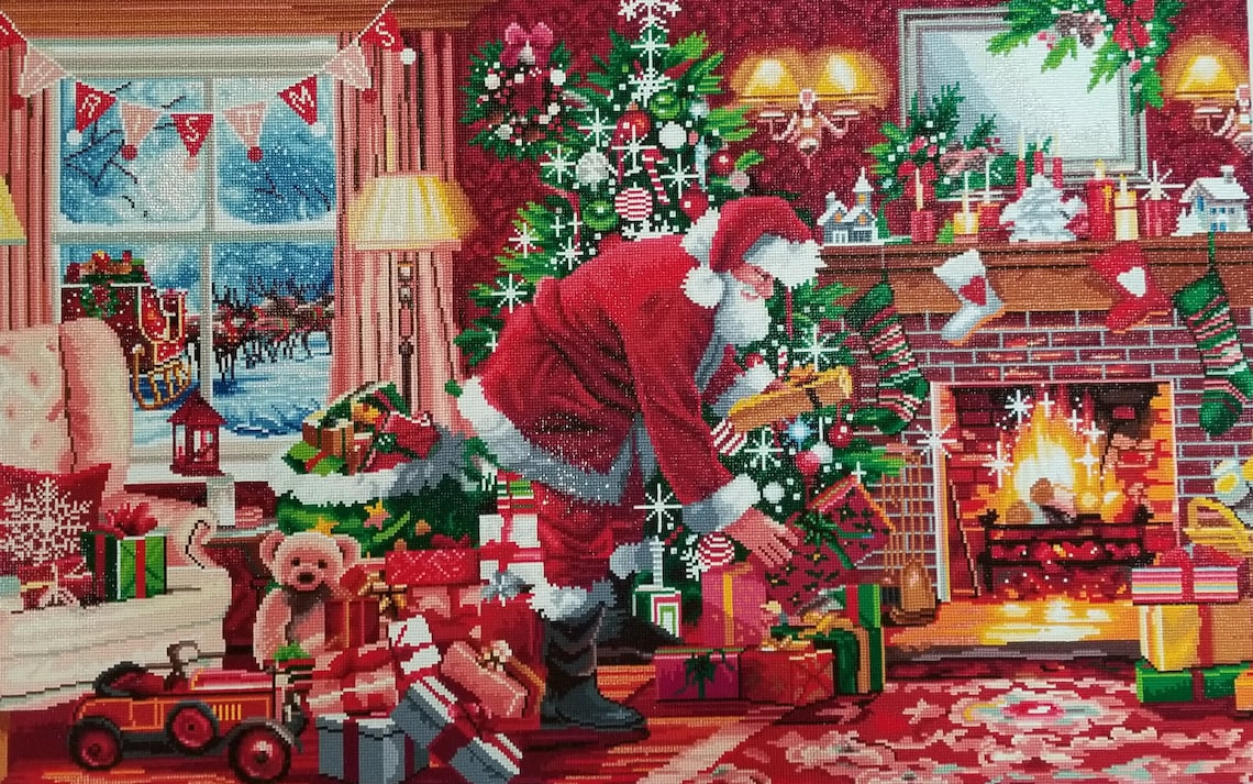Christmas Morning a finished Diamond Art Club artwork Etsy