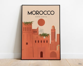 Morocco Travel Poster, Print, Art Print Room posters Digital Instant Digital Download size 50x70 cm We customize different size
