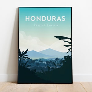 Honduras vintage travel poster Honduras digital print size A3