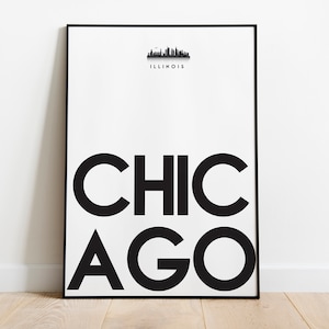 Cartel de viaje de Chicago, impresión, impresión de arte, decoración de la habitación, carteles digitales, descarga digital instantánea, 8x10 pulgadas