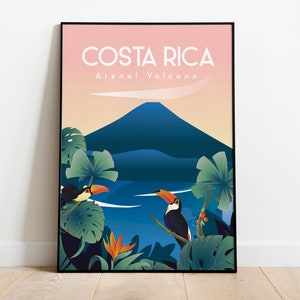 Costa rica travel poster  art print | Travel Poster Sizes: (inches) 8x10 12x16 16x20 18x24 24x36