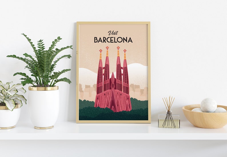 Barcelona Spain Travel Poster, Print, Poster,home Deco 12x 18 Inches ...