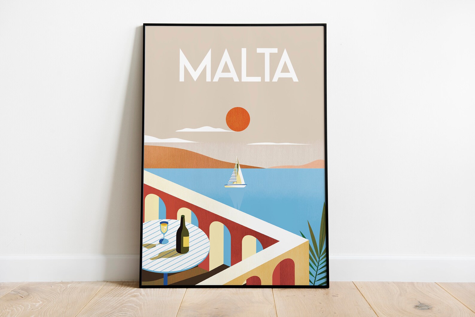 Malta Vintage Travel Poster Digital Print Wall Art A4 Size We Etsy