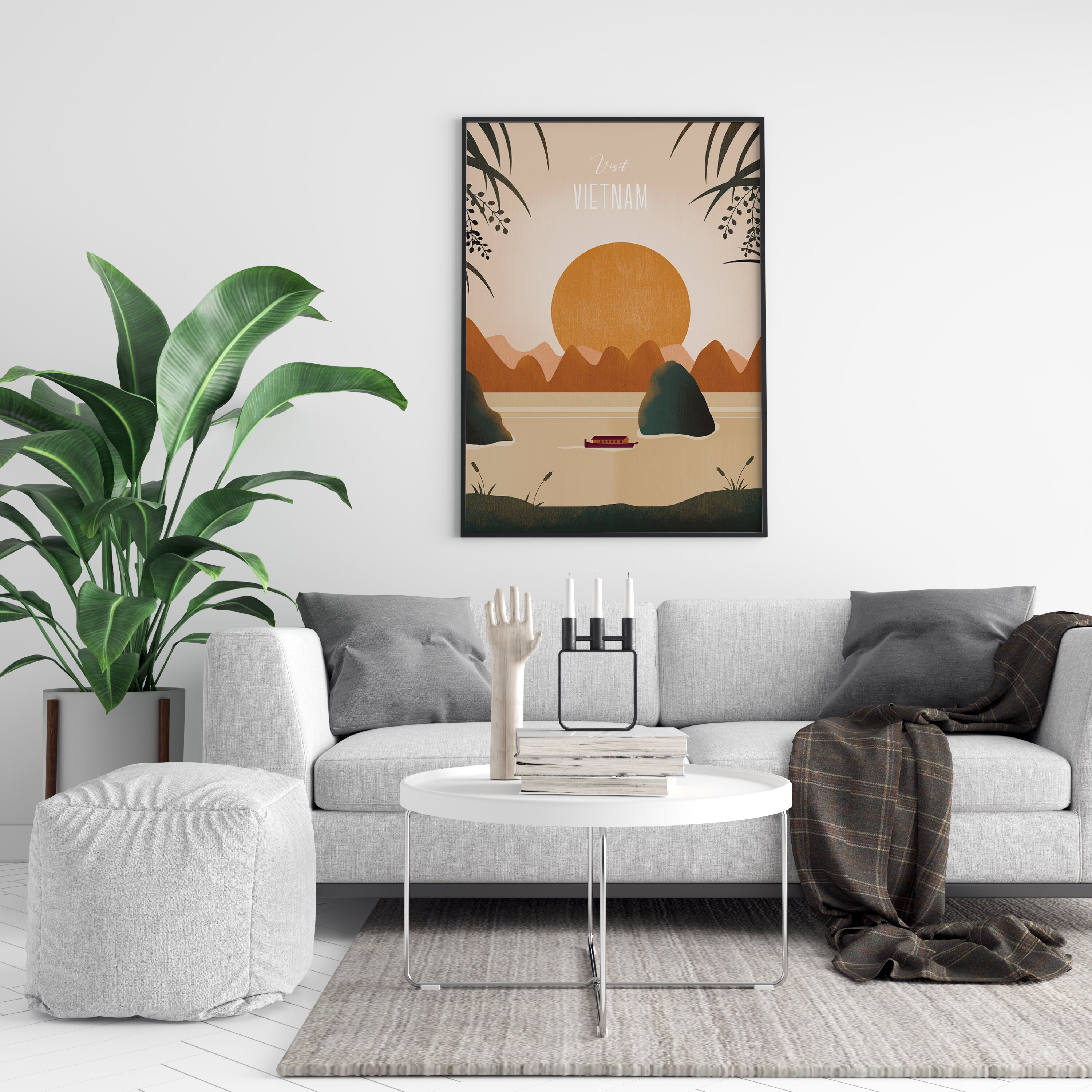 Vietnam travel poster Vietnam art Vietnam travel print Ha | Etsy