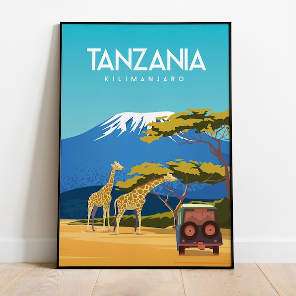 Tanzania Mount Kilimanjaro travel poster wall art home decor  Travel Poster Sizes: (inches) 8x10 12x16 16x20 18x24 24x36