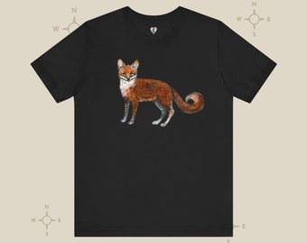 Fox T-shirt, Red Fox Graphic Shirt, Unisex Fit Tee, Ethically Manufactured