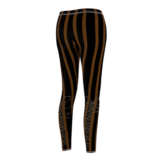 Black and gold striped leggings hotsell