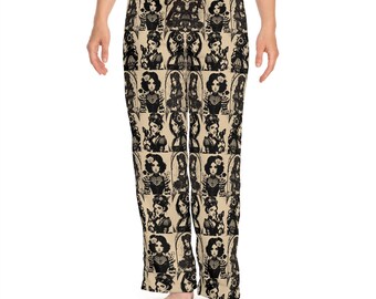 Steampunk Portrait Pajama Pants, Soft Pajama Bottoms, Women's Pajama Pants, Alternative Pajamas