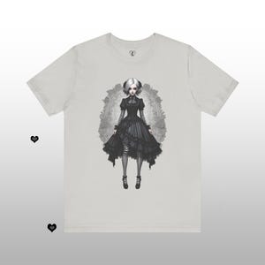 ゴシックガールTシャツ、ビクトリアンゴス、ユニセックスフィットTシャツ、ゴス美学、オルタナティブファッション