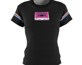 My Favorite Mixtape Black T-shirt, 90s Inspired Tee, Grunge Clothing, Women's Cut & Sew Tee