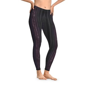Faded Purple and Gray Stretchy Leggings, Buttery Soft Leggings, Goth Leggings, Women&#39;s Leggings, Yoga Pants