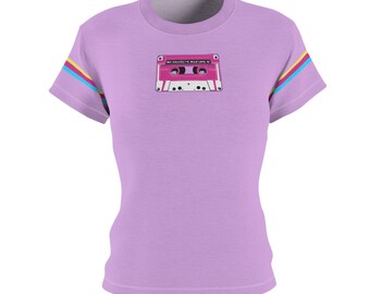 My Favorite Mixtape Lavender T-shirt, 90s Inspired Shirt, Women's Cut & Sew Tee, Alternative Clothing