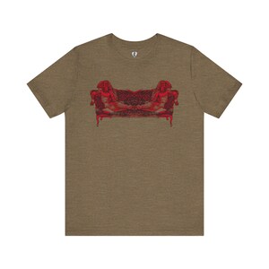 Woman on a Victorian Couch T-Shirt, Mirror Image Graphic, Unisex Fit Tee, Soft Cotton Shirt