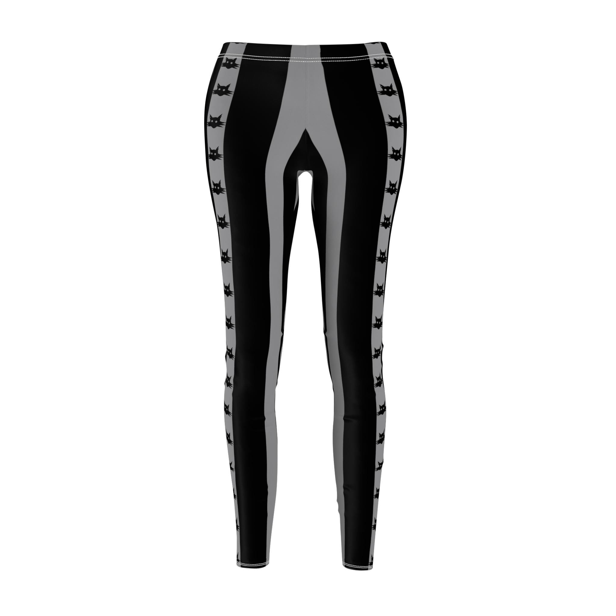 Black and grey striped leggings online