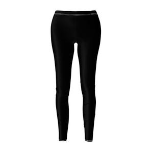 Soft Black Leggings with Small Cat Logo, Women&#39;s Leggings, Yoga Pants, Stretch Leggings, Workout Leggings