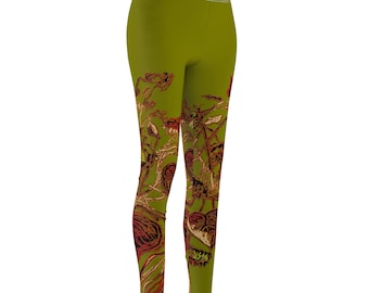 Autumn Sunflower Leggings, Sunflower Graphic Bottoms, Women's Leggings, Yoga Pants