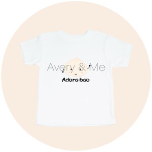 Adora-bao Toddler Tee, Cute and Funny Kids Asian Food Clothes, Girl or Boy Dim Sum Shirt, Children&#39;s Gift or Present