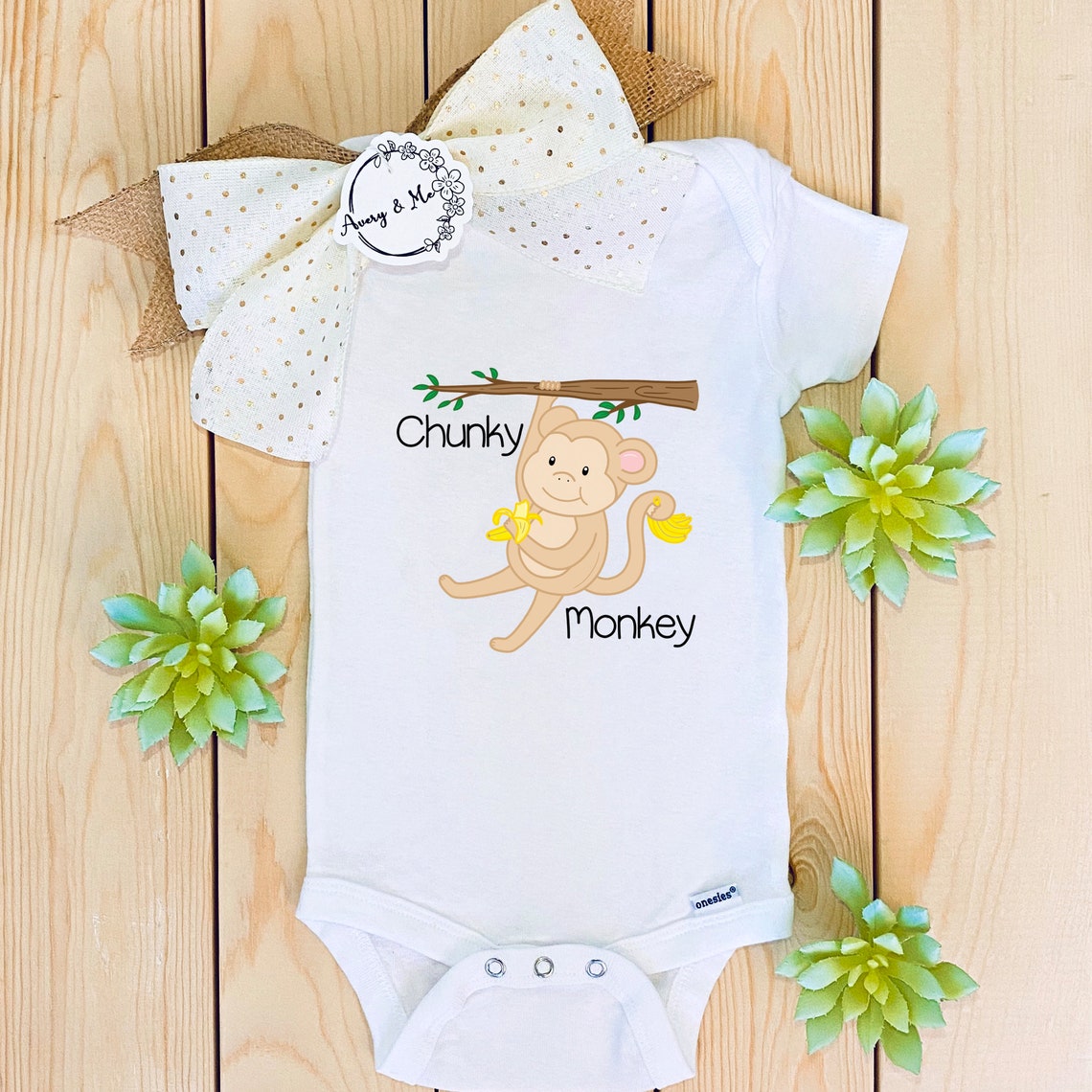 Chunky Monkey Baby Onesie® Cute and Funny Animal Baby Etsy