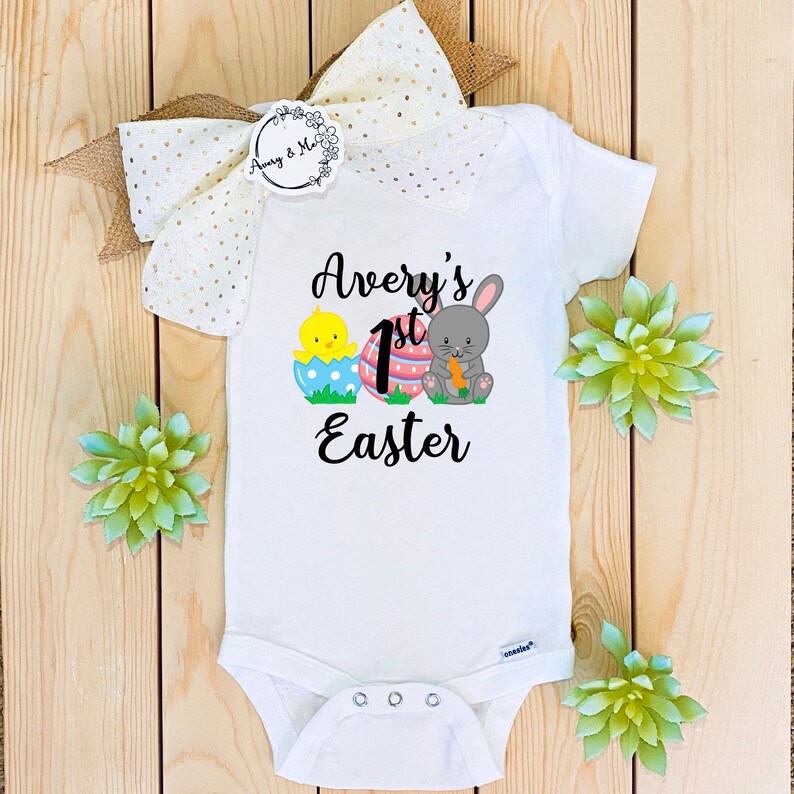 Personalized My 1st Easter Baby Onesie® First Easter Bunny Etsy