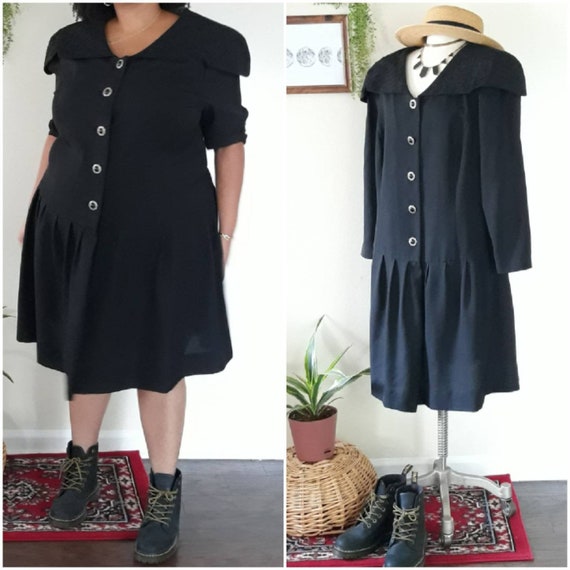 Plus Size Vintage Gothic Dress, Black Academia Dre