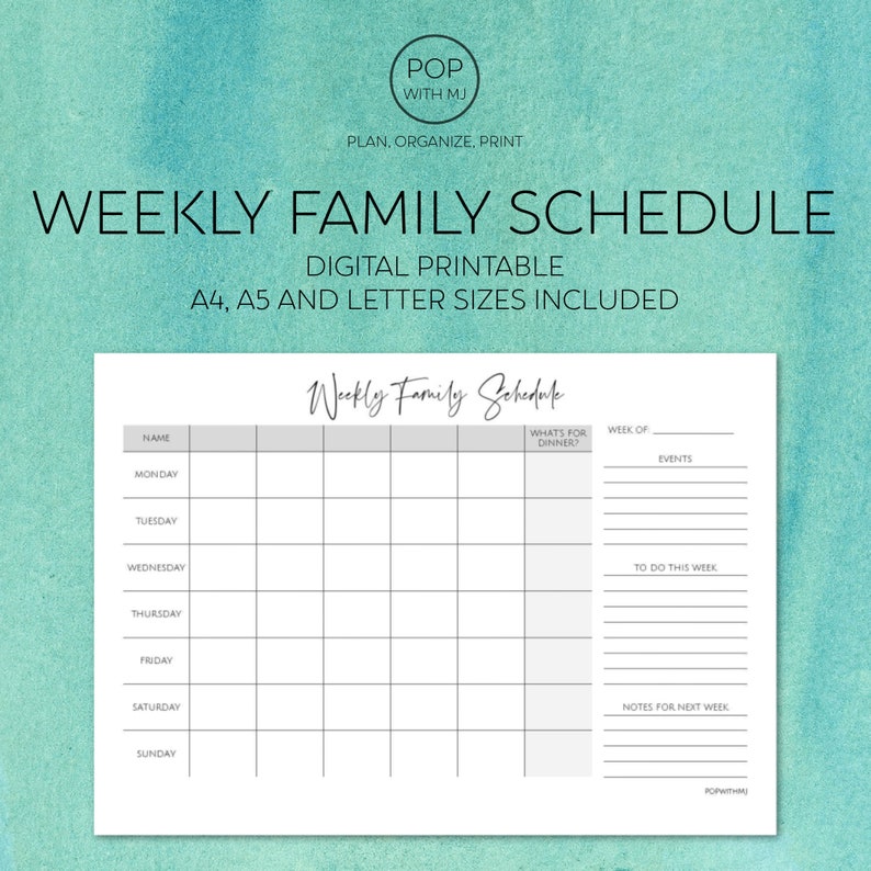 family-schedule-printable-family-calendar-weekly-family-etsy