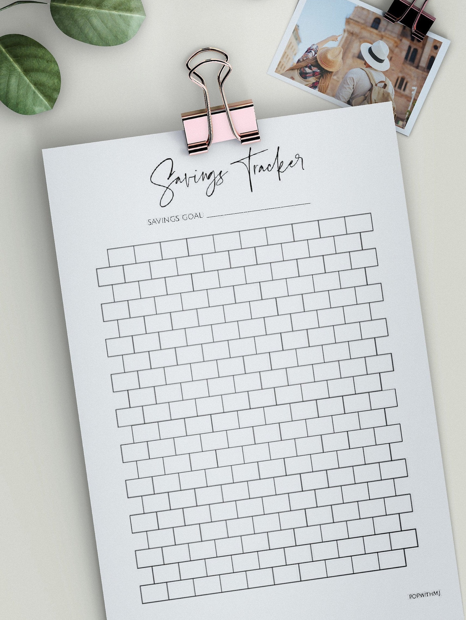 Savings Tracker Printable Brick Wall Savings Goal Color in - Etsy Finland