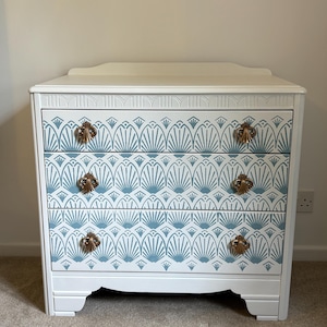 Lebus 3 Drawer Chest of Drawers with Art Deco Stencil