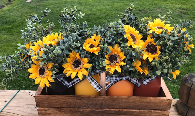 Sunflower Mason Jar Centerpiece image 1