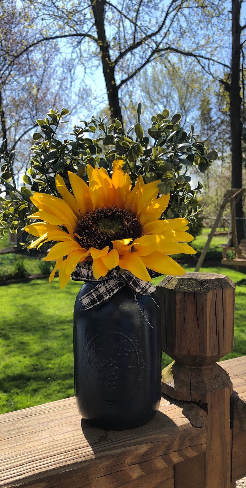 Sunflower Mason Jar Centerpiece Etsy
