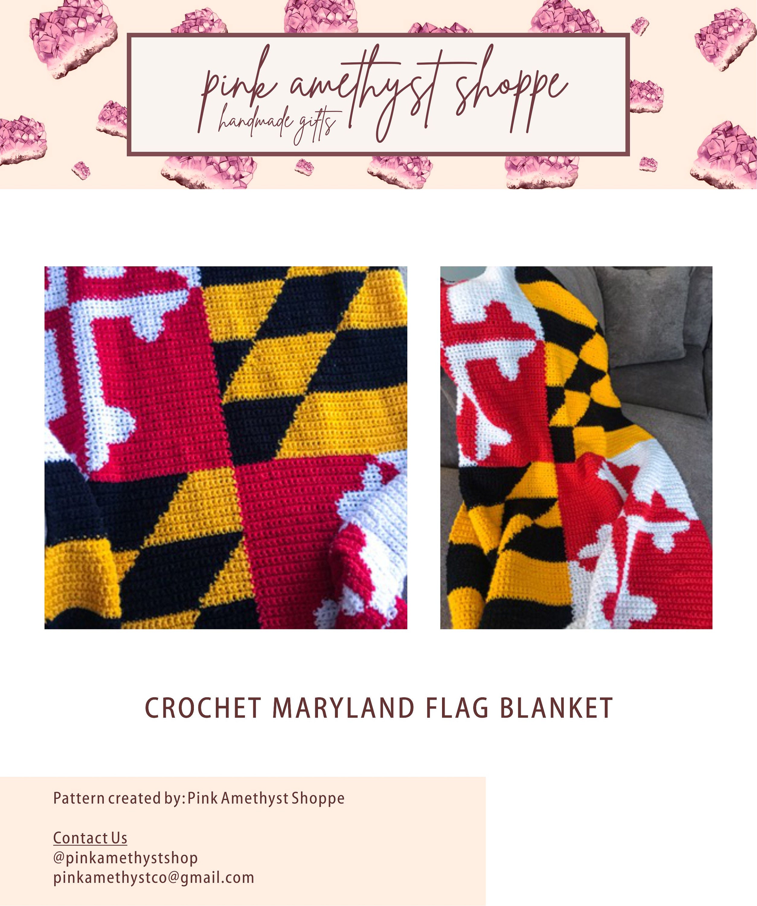 Maryland Flag Blanket Crochet Pattern/graph Etsy
