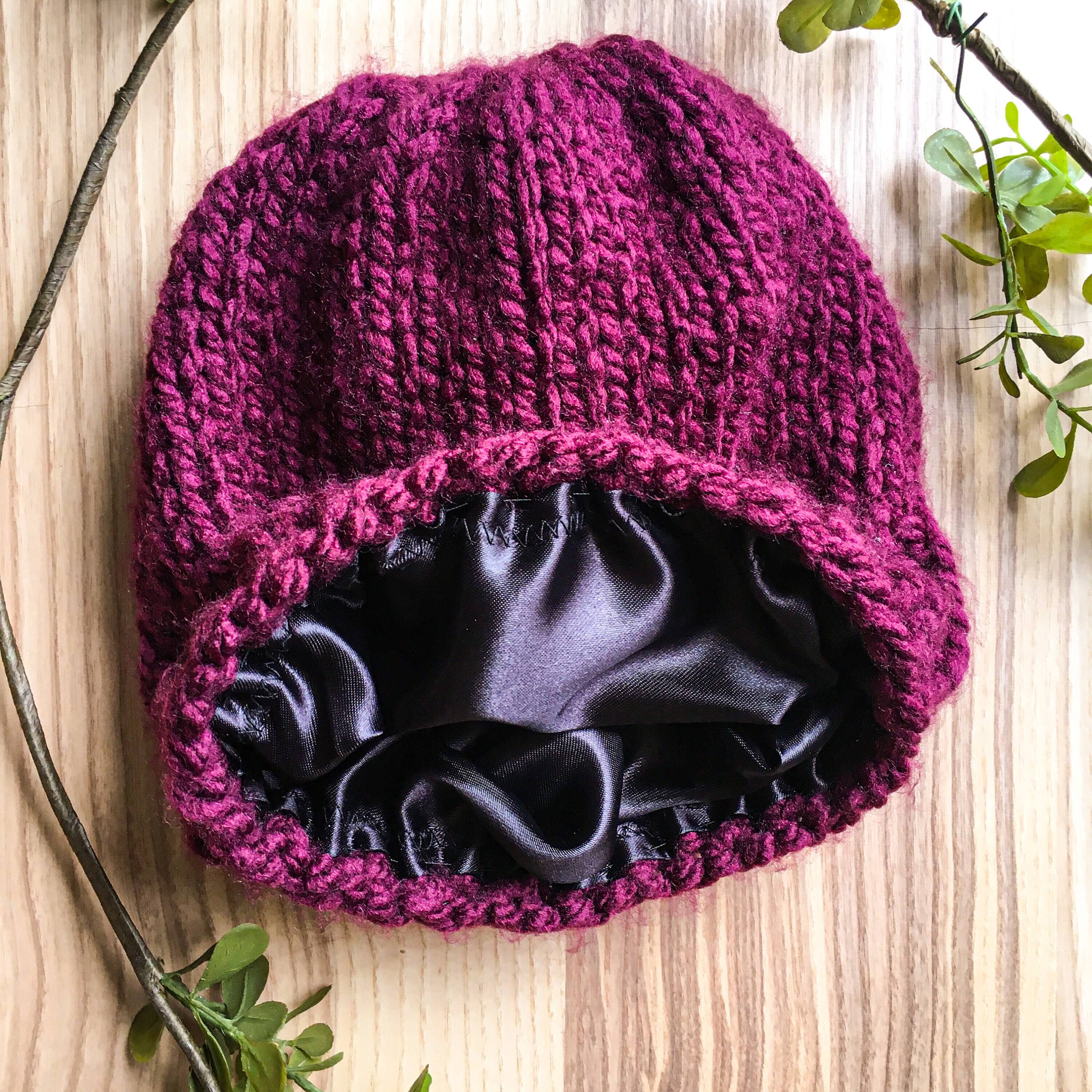 Ziggy Knit Satin Lined Slouchy Beanie 