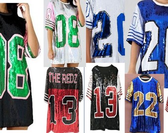 custom glitter jersey dress