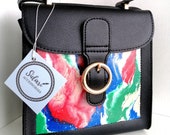 Hand painted handbag. Top handle bag.