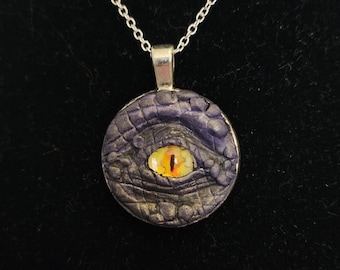 Dieppaarse drakenoog ketting