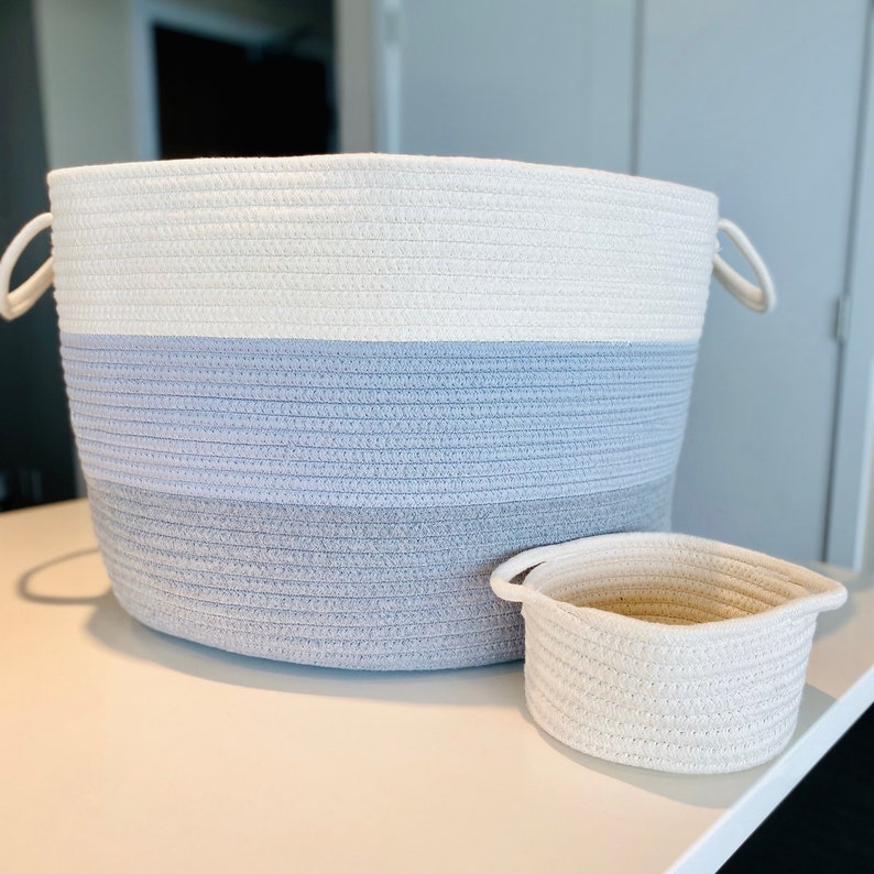 Beautiful Grey Blanket Basket Modern Large Baskets for Etsy