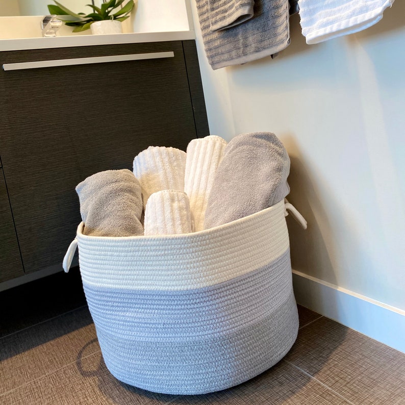 Beautiful Grey Blanket Basket Modern Large Baskets for Etsy