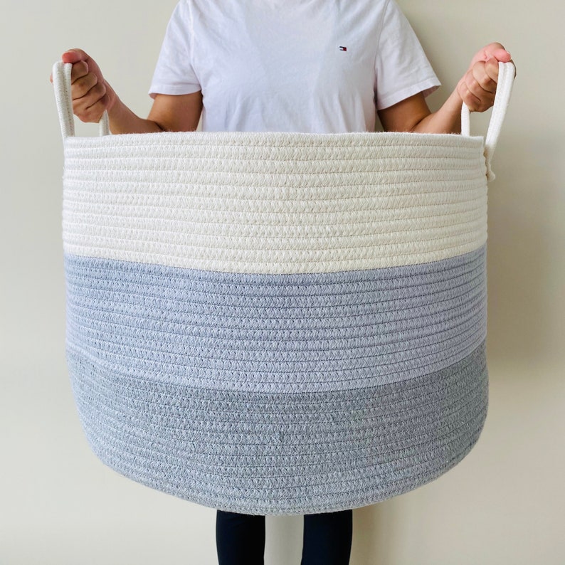 Beautiful Grey Blanket Basket Modern Large Baskets for Etsy