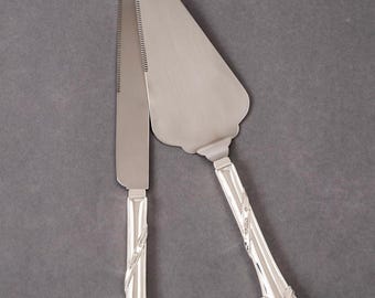 Bow Wedding Cake Knife and Server Set