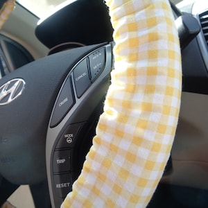 Gingham steering wheel cover assorted colors