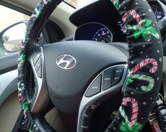Christmas Candy Canes Steering Wheel Cover